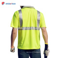 En gros Pas Cher Haute Visibilité Mens Léger Respirant Polyester Polo T-Shirt Réfléchissant Sécurité Travail Wears Avec Poche